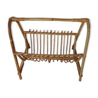 Rattan magazine holder