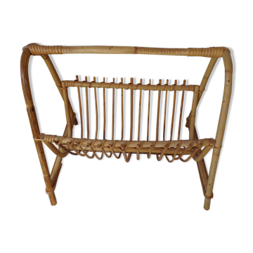 Rattan magazine holder