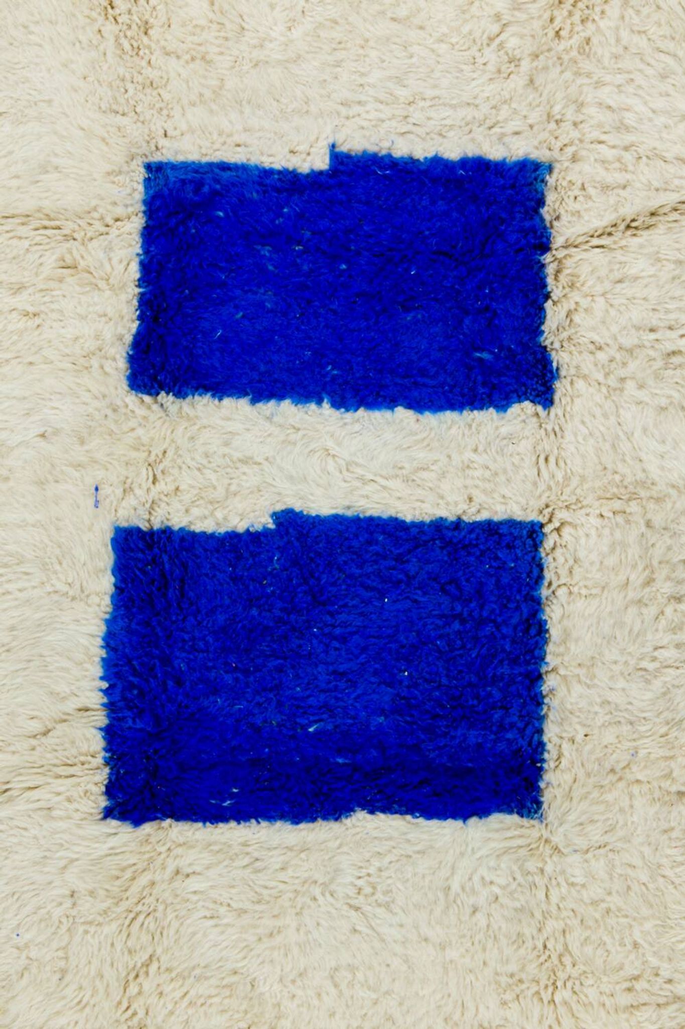 Modern Moroccan Berber Rug Klein Blue and White