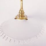 Swan neck and serrated opaline wall lights