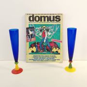 Pair of Blue Murano Glass Flutes by Bisazza & Rotella, Italy 2000