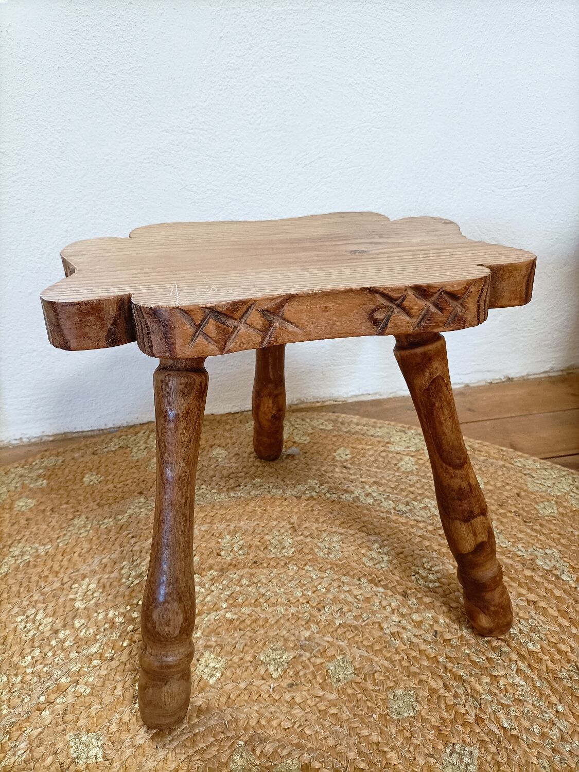 Brutalist style tripod milking stool