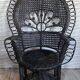 Emmanuelle armchair, peacock tail, rattan, wenge, vintage, 70s
