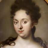 Oil on copper, female portrait, late 17th century.