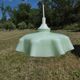 Suspension of old lampshade in opaline mint