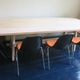 Large mid-century limed solid oak dining table 244 cm x 100 cm, 1950
