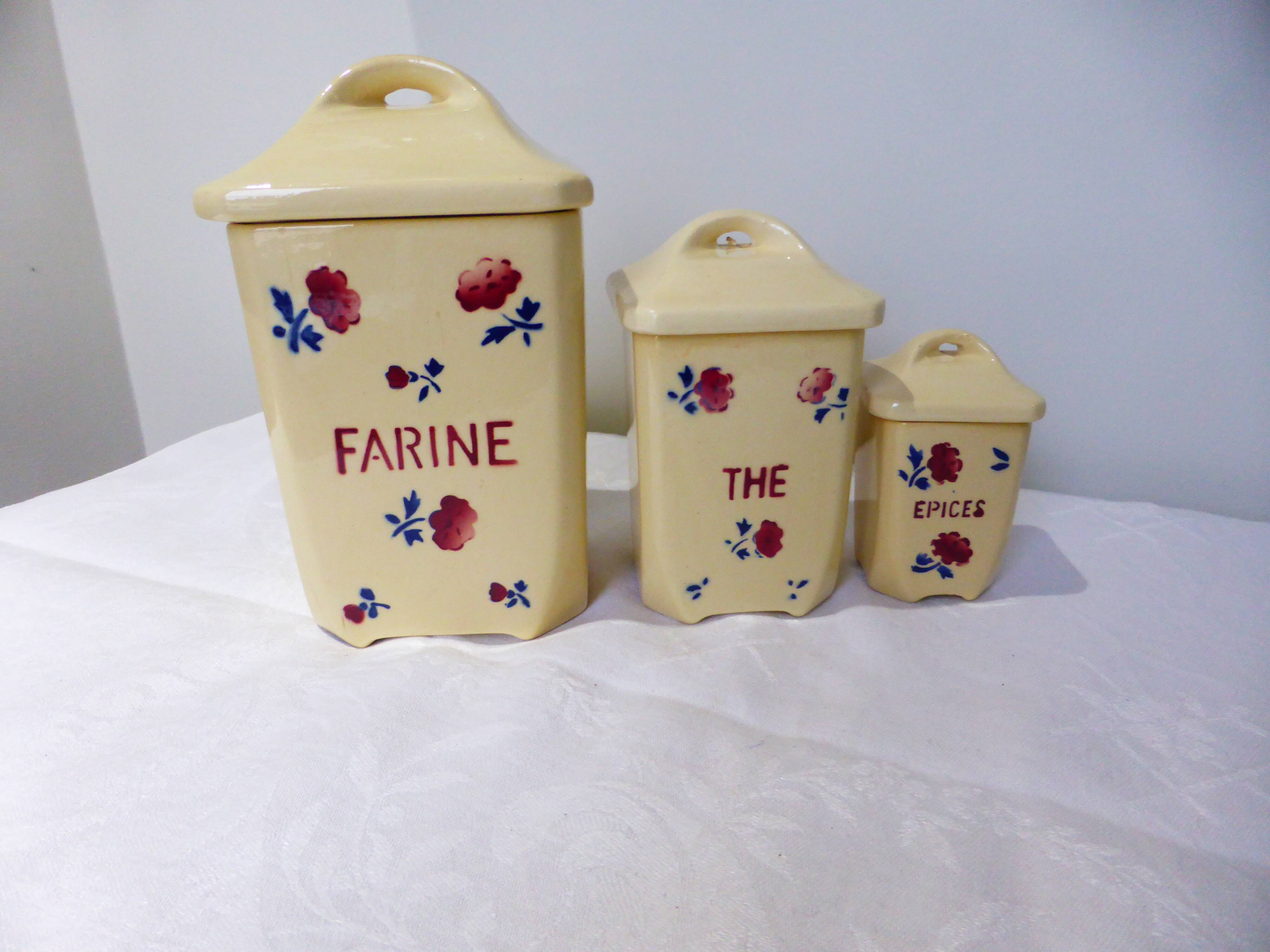 Set of 3 spice jars from Badonviller 211293