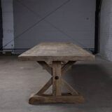 Old solid oak farmhouse table with star legs - length