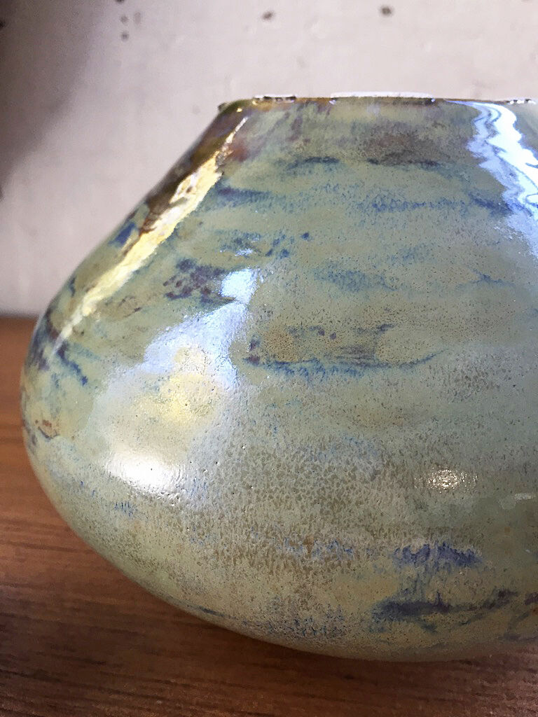 Blue ceramic pot vase