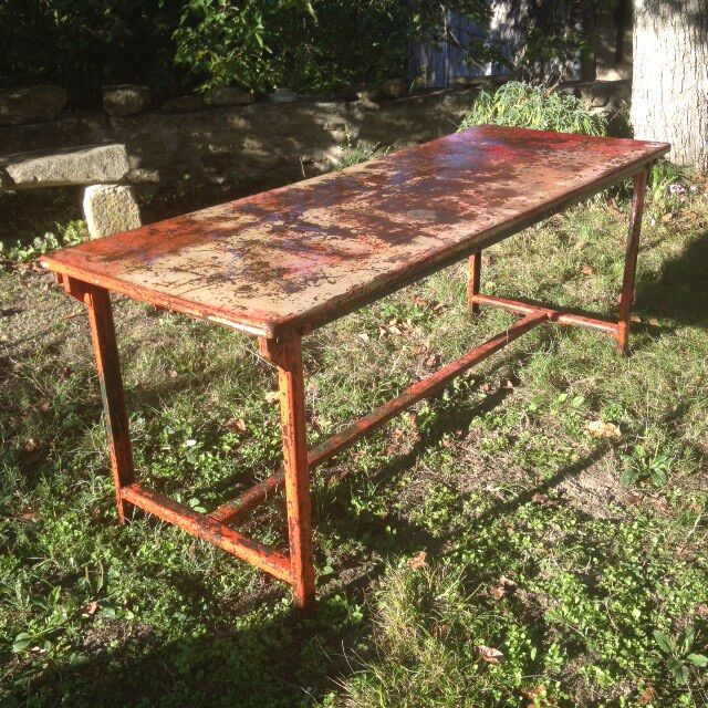 Industrial folding table steel of the army of the 1950s