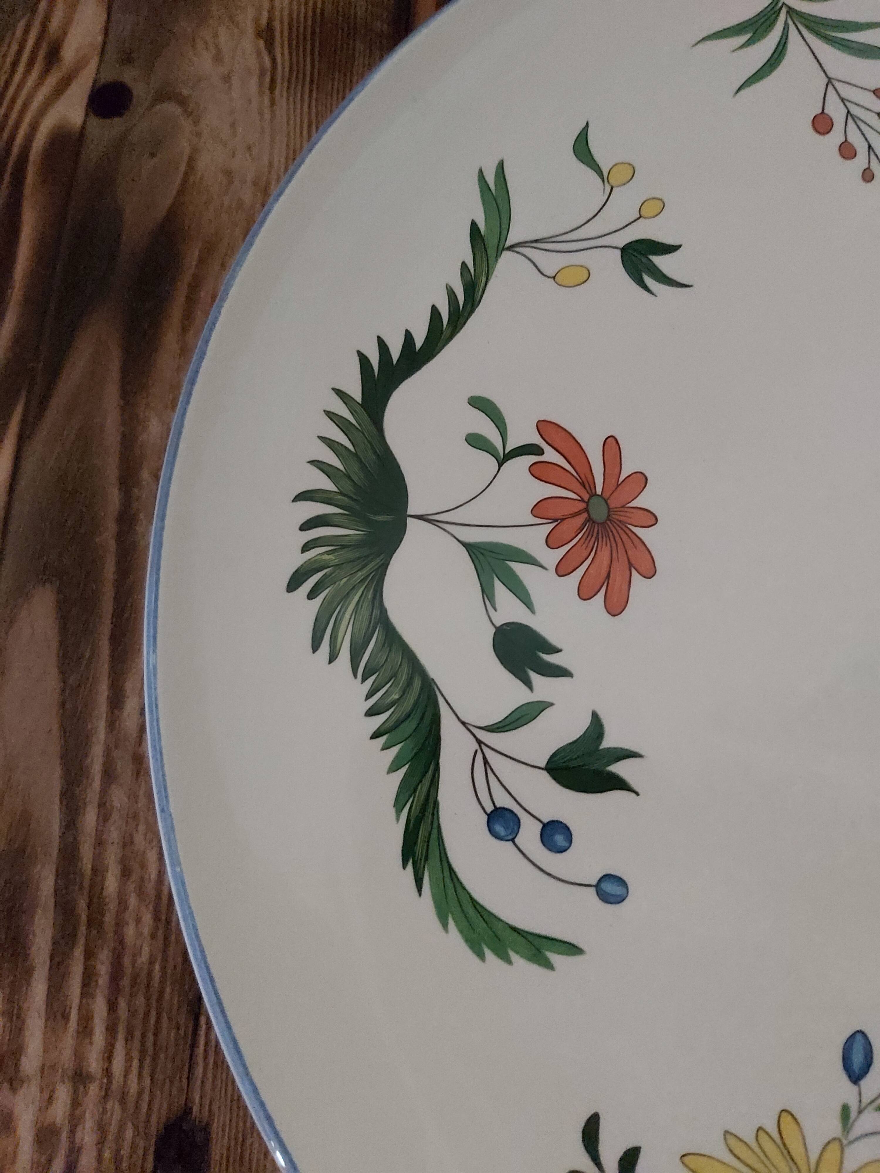 Faience dish from Gien Birds of Paradise