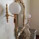 Console et miroir de style Louis XV en bois doré et marbre