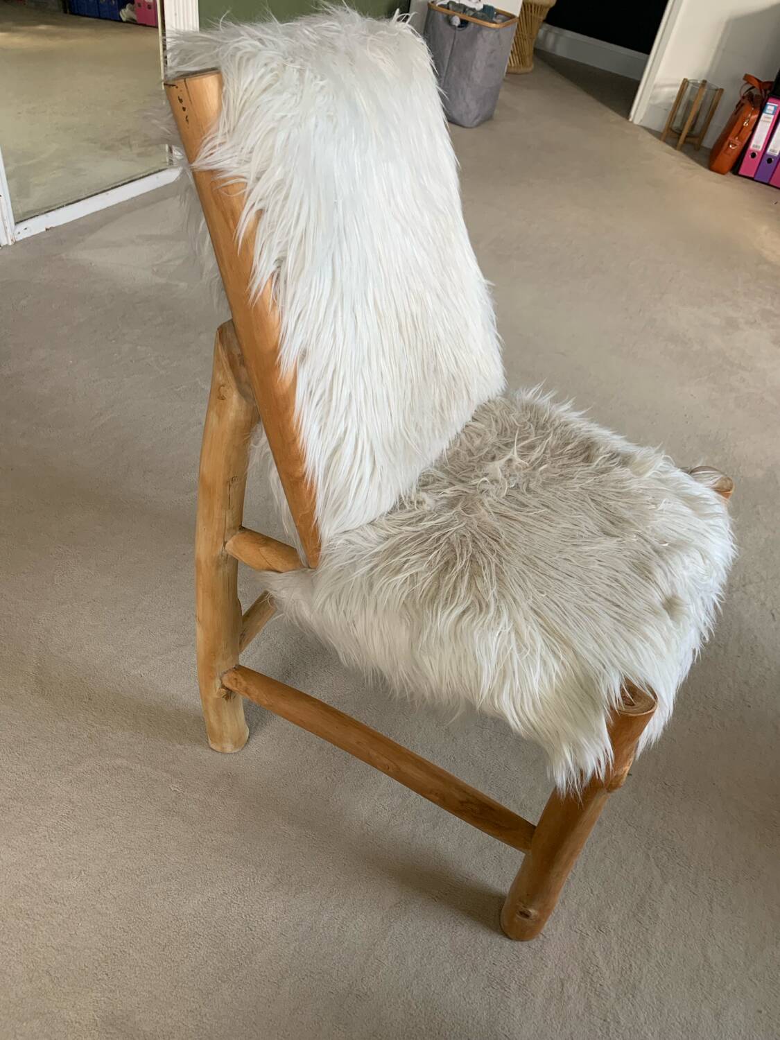 Faux fur chair
