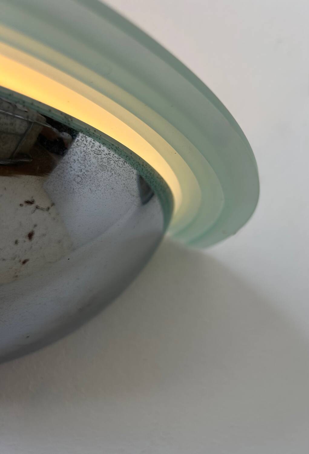 Pair of vintage wall lights, chrome and altuglass, Sweden 1970