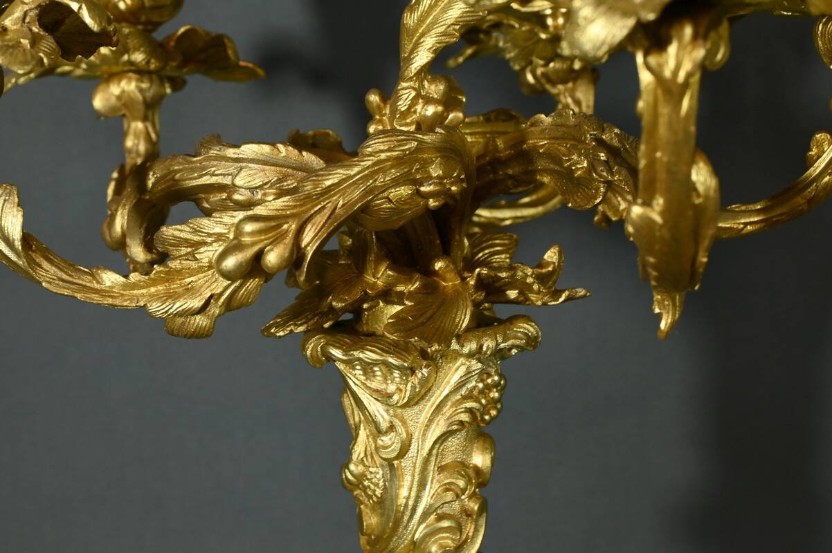 Bronze Candelabra, after J-A. Meissonnier, Rococo style, Napoleonic era