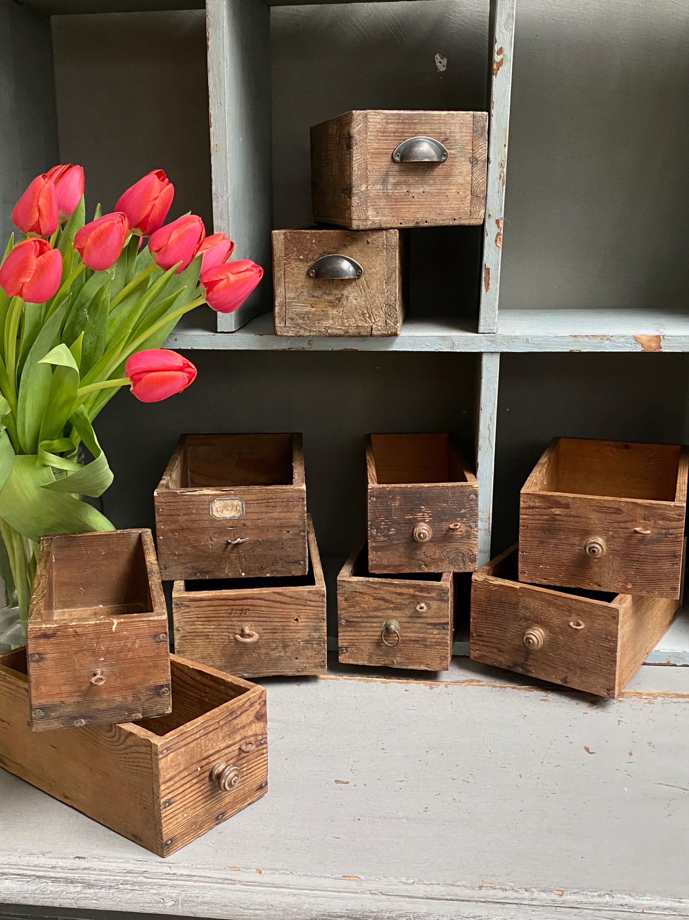 Pair of wooden drawers