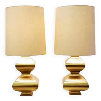 Pair Of Brass XL Table Lamps or Floor lamps, Circa 1970