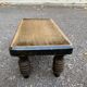 Vintage stool with solid wood carved legs