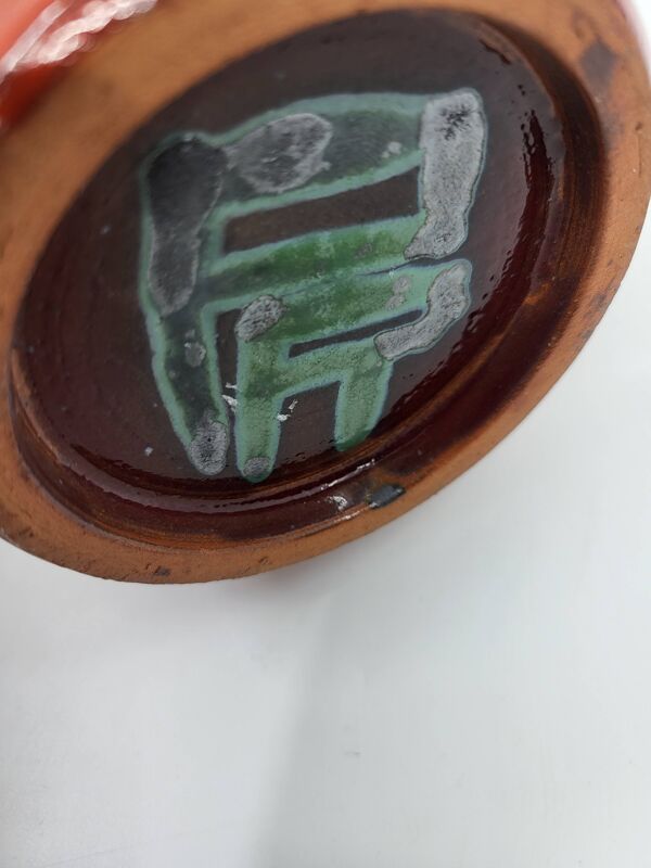 Vase Robert Picault en Grès émail Rouge Français Vallauris Côte-d'Azur 1950