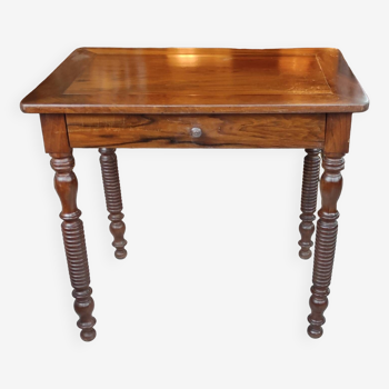 Ancien bureau table d'appoint/1 tiroir/pieds bois tourné