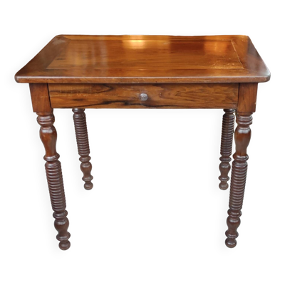 Ancien bureau table d'appoint/1 tiroir/pieds bois tourné