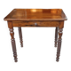Old office side table/1 drawer/turned wood feet