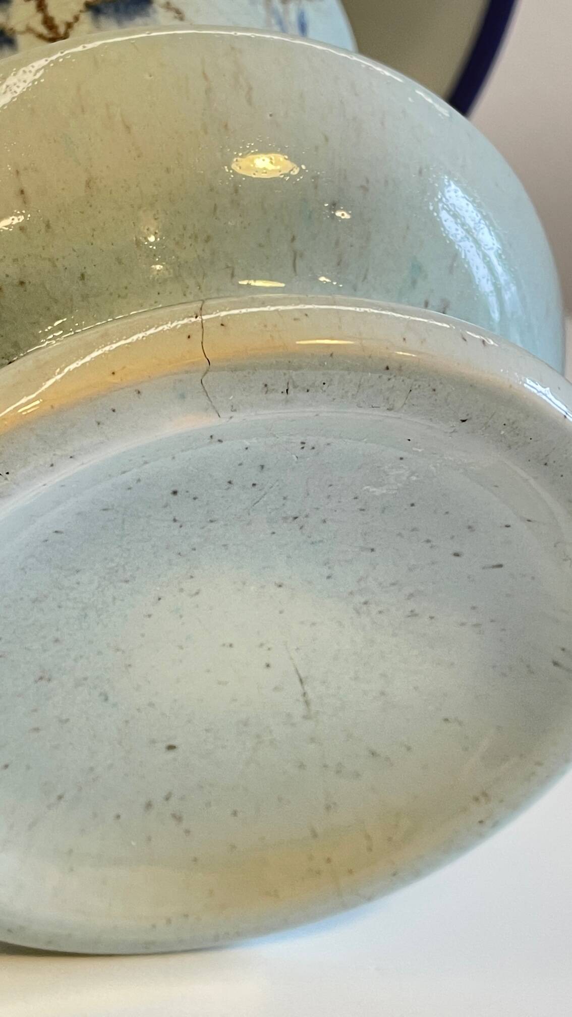 Chic blue ceramic vintage lamp