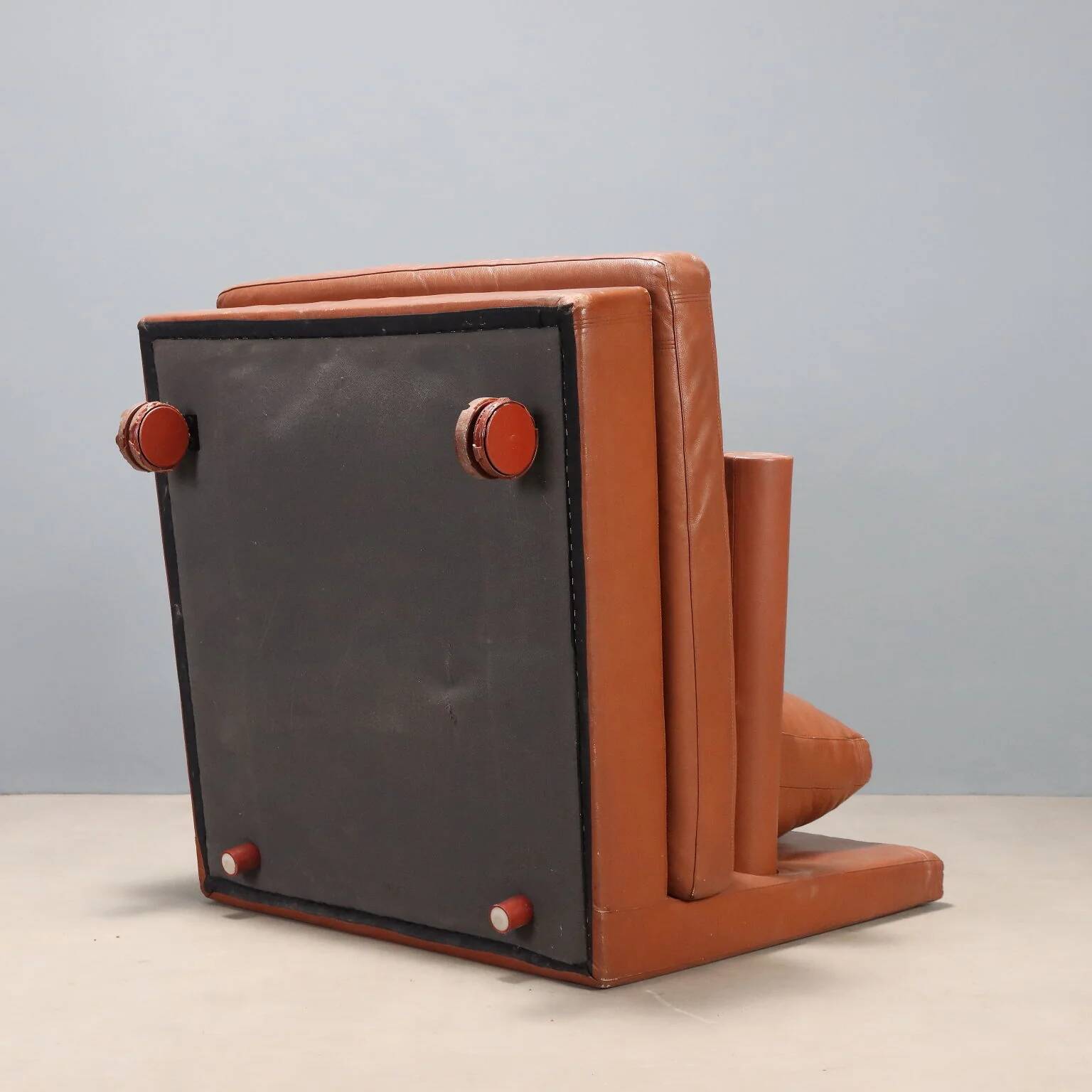 Fauteuil Baisity B&B, design vintage Antonio Citterio, cuir, années 1980
