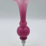 Pink and white opaline vase 31 cm