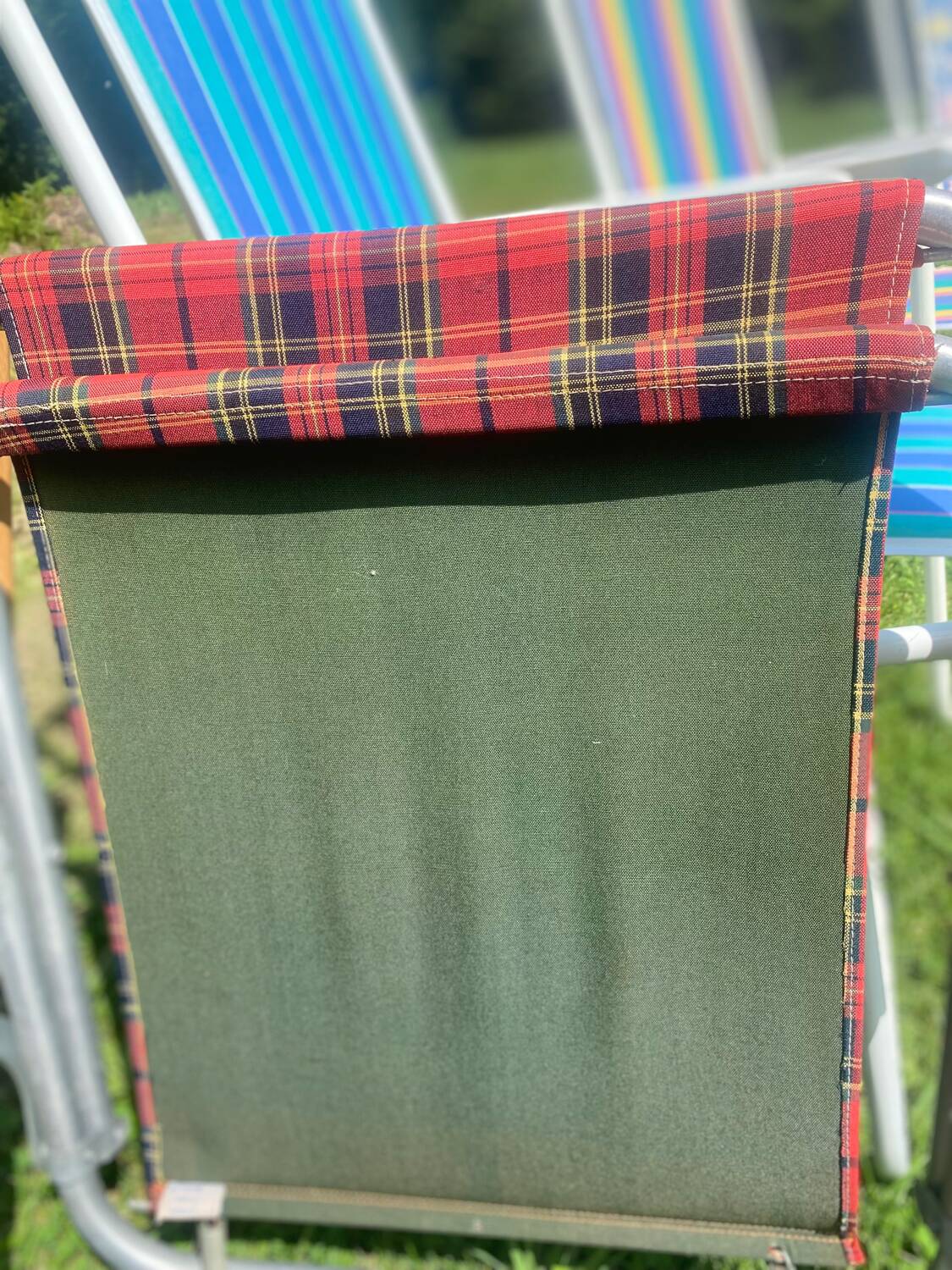 Checkered camping chair