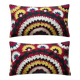 Set of 2 vintage embroidered cushion covers 46x81 cm