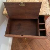 Bedside table of the 18th Louis XV period in marquetry and marble