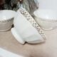 Lot de 3 bols à facettes en porcelaine blanche