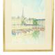 Charming Painting Watercolor Carlier 1989 Honfleur France