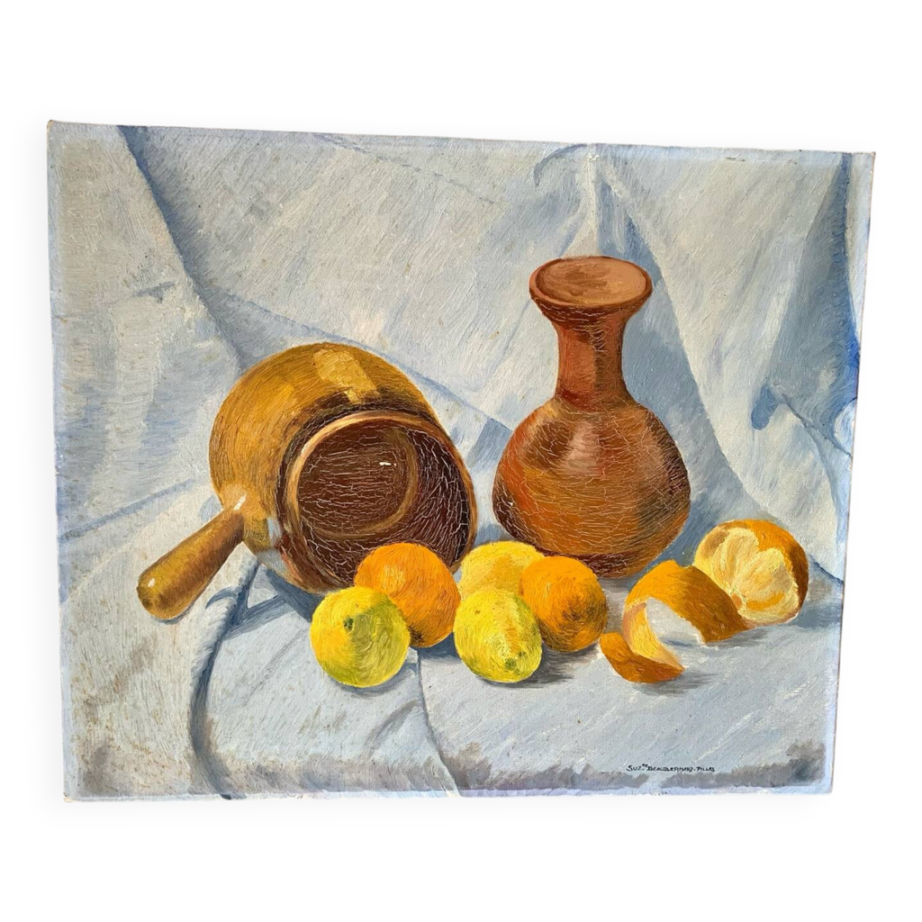 Tableau huile sur toile, nature morte | Selency