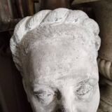 Large plaster bust of woman foot shower early 20th