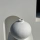 Handcrafted terracotta ball vase painted white H:24 D:26