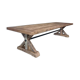 Antique solid oak table with farmhouse style star legs - length