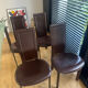 4 chaises haut dossier en cuir marron Cattelan Italia