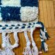 Handmade square blue Beni Ouraine rug