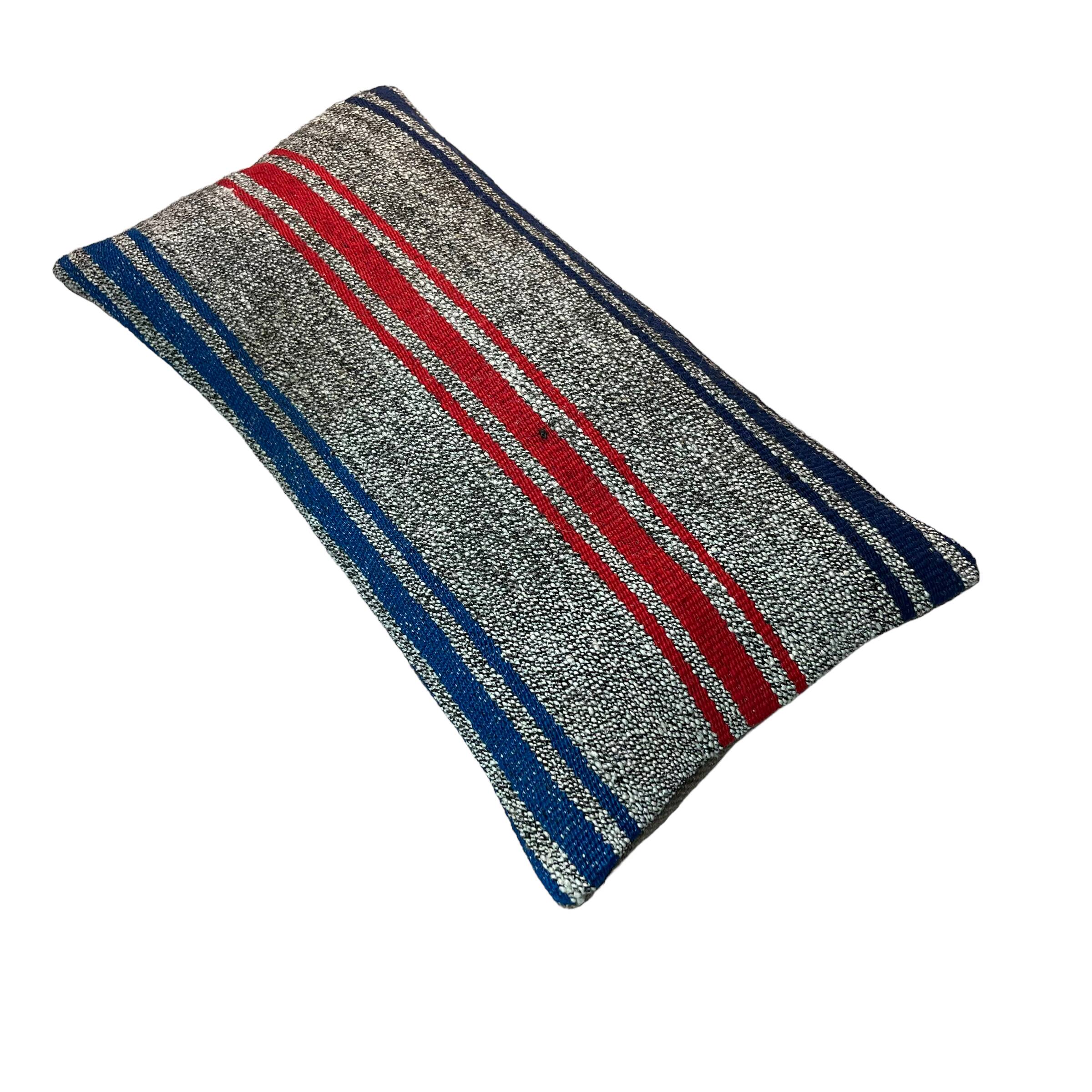 Vintage turkish kilim cushion cover , 30 x 60 cm
