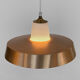 Pendant light in opaline glass with aluminum shade. Sweden 1960s