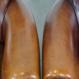 Set of 2 sheepskin leather armchairs