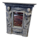 Antique mirror in sculpted slate with caryatids – 19th century