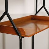 Vintage desk with modular bookcase in wood and metal, 1960