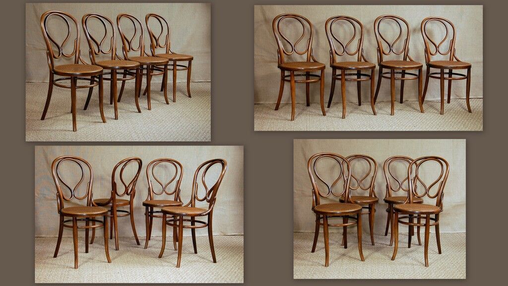 Set of 4 bistro viennese  omega fischel chairs