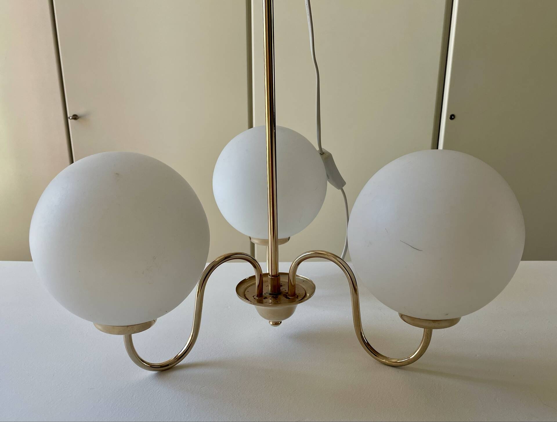 Lustre laiton opaline vintage