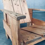 The Stijl Movement Dutch Pine Crate Chair attributed to Gerrit Rietveld, 1960s