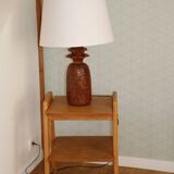 Lampe bois ananas avec abat-jour tissu 650mm