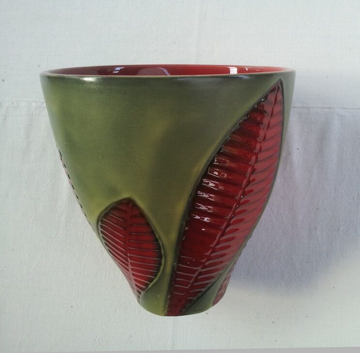 Green and red vase